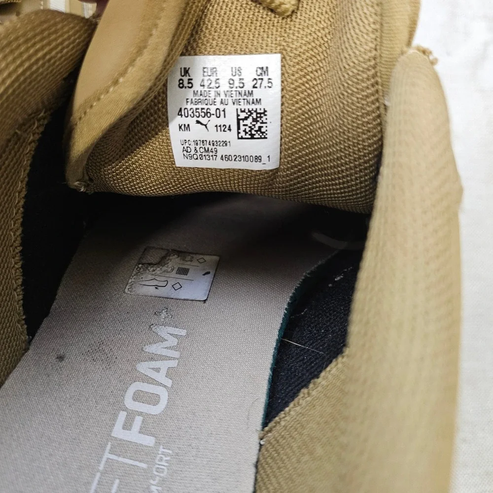 Puma Sneakers Mens‎ 9.5 Tan 403556-01 Low Top SoftFoam Athletic Casual Shoes